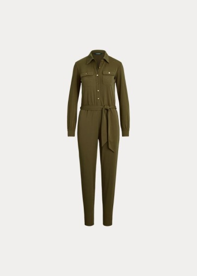 Ralph Lauren Buttoned Jersey Jumpsuit Dame Danmark (GQKFN7281)